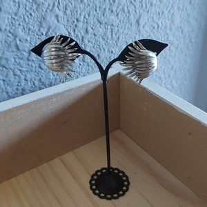 Vintage Trifari Floral Textured Earrings